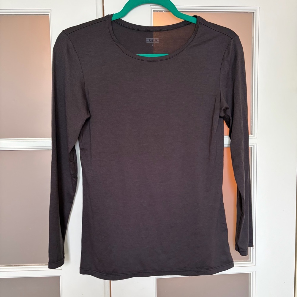 Uniqlo HEATTECH Dark Grey Long Sleeve Top